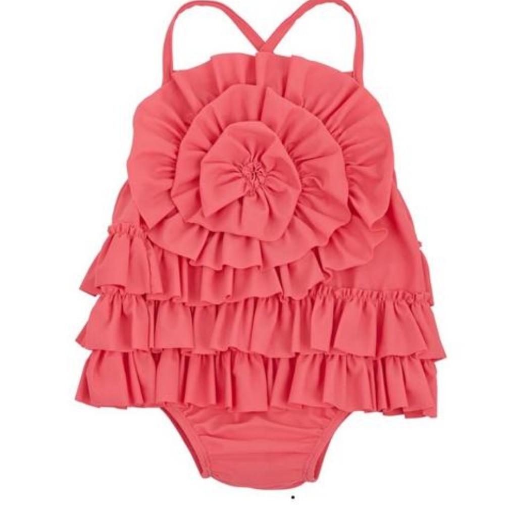 MUD PIE PINK RUFFLE SWIMSUIT